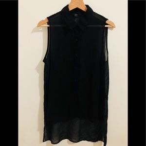 Black Sleeveless Sheer Blouse From Forever 21